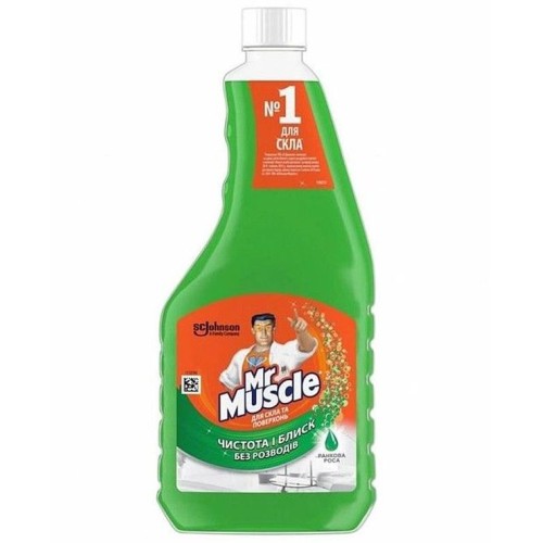 Запаска до засобу для чищення скла «Містер Мускул» 500 мл, зелена