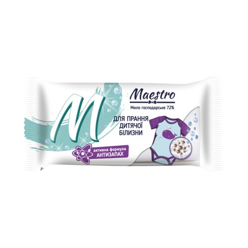 Мило господарське «Maestro» 72 % тверде для прання дитячої білизни 125 г