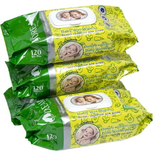 Серветки вологі 120 шт в упаковці, ТМ Air Dream