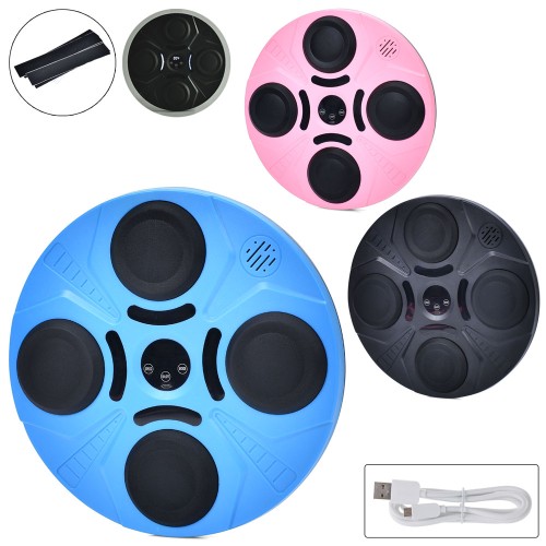 Подушка для боксу 36х36х4 см на акумуляторі 5W 5V 1A з музикою, світлом та електрронним табло на 15 швидкостей та 15 режимів, в асортименті, у коробці 38х38х5 см