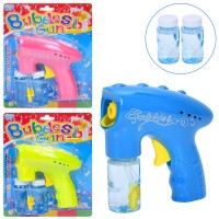 Мильні бульбашки «Пістолет» 15 см механічний з 2 запасками по 7,5 см, в асортименті, на планшетці 21х25х6 см