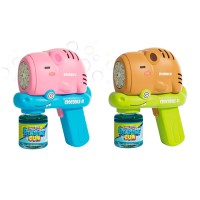 Мильні бульбашки «Крокодил»: пістолет 14,5 см, запаска 7,5 см, на батарейках, в асортименті, під слюдою 20х27х8 см.