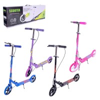 Самокат міський 2-колісний на сталевій рамі з колесами 205 мм, гальмом, в асортименті, у, коробці 77х12х27 см.