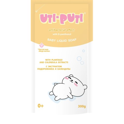 Мило рідке «З екстрактом подорожника та календули» дитяче, дойпак 300 мл,ТМ Уті-Путі