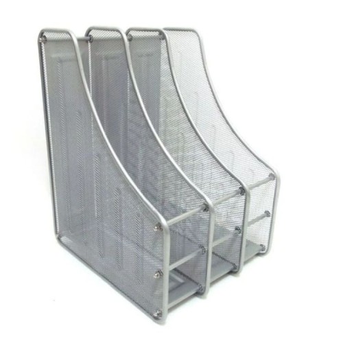 Лоток вертикальний металевий «Сітка» на 3 відділення сріблястий, ТМ J.Otten