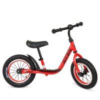 Біговел «PROFI KIDS» на металевій рамі з гумовими колесами 12 дюймів та висотою до сидіння 30-43 см, червоний