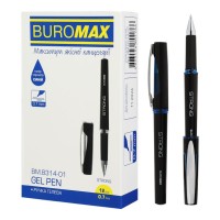 Ручка гелева «STRONG» 0.7 мм з гумовою манжеткою, чорна, ТМ Buromax