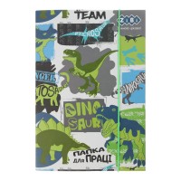 Папка для праці «DINO» А4+ картонна на гумках, TM ZiBi
