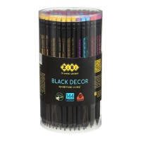 Олівець графітовий «BLACK DECOR» з гумкою HB, у тубі, ТМ Zibi