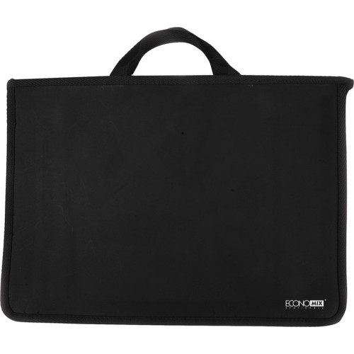 Портфель пластиковий А4 на блискавці на 2 відділення, чорний, ТМ Economix