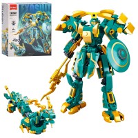 Конструктор «Робот-дракон» 2 в 1 на 244 деталі з фігуркою, у коробці 22х23,5х7 см, SLUBAN