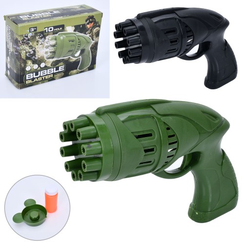 Мильні бульбашки «Пістолет» 18 см з запаскою, на батарейці, в асортименті, у коробці 18х13х6 см