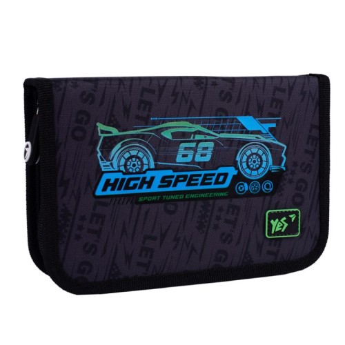 Пенал «High Speed» 13х21х3 см твердий одинарний без клапану, HP-02, ТМ YES