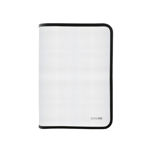 Папка-пенал В5 пластикова на блискавці з фактурою «тканина», чорна, ТМ Economix