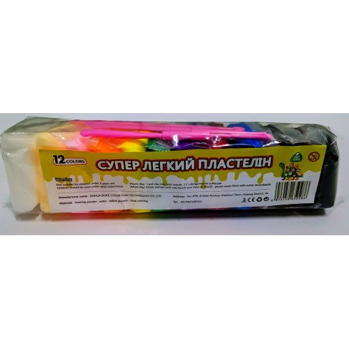 Пластилін суперлегкий на 12 кольорів по 7 г, OPP
