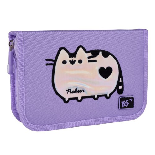 Пенал «Pusheen Shiny» 14х21х4 см твердий одинарний з двома клапанами, HP-04, ТМ YES
