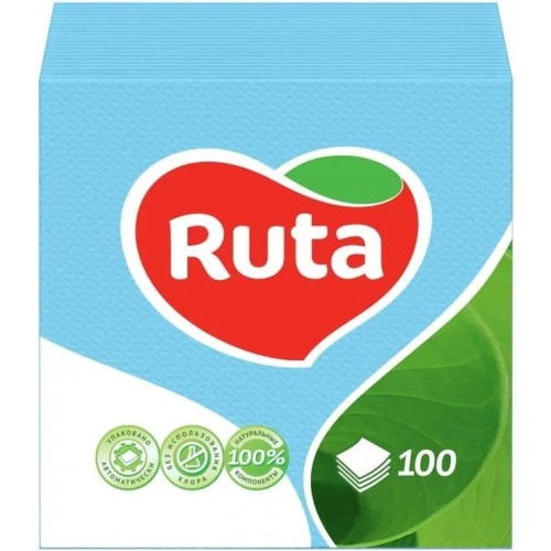 Серветки «Ruta» блакитні 24х24 см 100 аркушів в упаковці, ТМ Ruta
