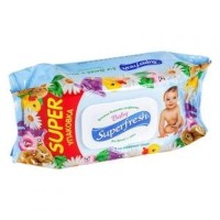 Вологі серветки «Baby chamomile» дитячі з клапаном, 120 шт в упаковці, ТМ Superfresh