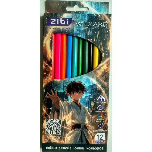 Олівці кольорові «ANIME» на 12 кольорів, KIDS LINE