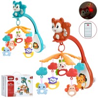 Мобіль на ліжко «Білка» з 5 підвісками, музикою, проектором та пультом, на батарейках, в асортименті, у коробці 30х24х13,5 см