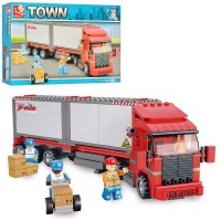 Конструктор «Трейлер» на 345 деталей з 3 фігурками, у коробці 42,5х28,5х6,5 см, SLUBAN