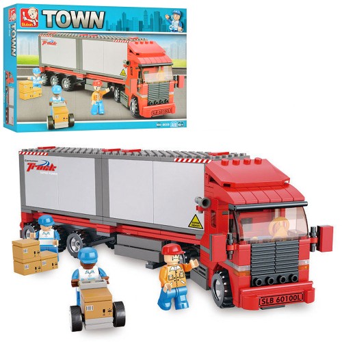 Конструктор «Трейлер» на 345 деталей з 3 фігурками, у коробці 42,5х28,5х6,5 см, SLUBAN