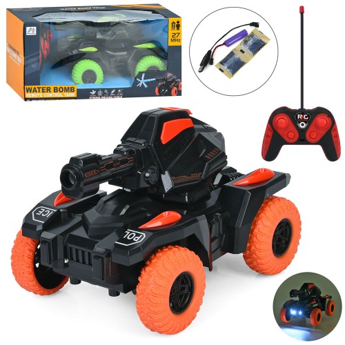 Танк 20 см р/к 2,4 Гц на акумуляторі зі світлом та USB, стріляє водяними кульками, на гумових колесах, в асортименті, у коробці 31,5х15х17 см.