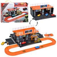 Гараж 2-поверховий на 61 детль на запуску з 3 машинками по 4,5 см, у коробці 42х28,5х5,5 см