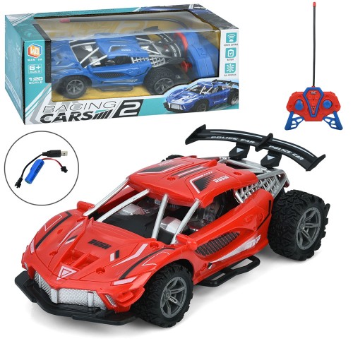 Машина 20 см 1:20 р/к на акумуляторі з гумовими колесами та USB, в асортименті, у коробці 28х12,5х11 см