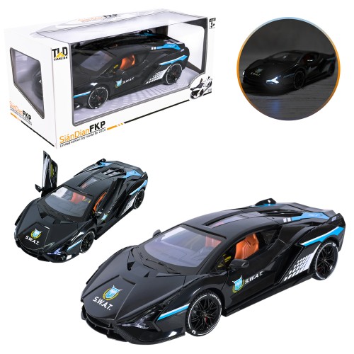 Машина 28 см 1:16 із світлом, звуком та дверима що відкриваються, на батарейці, у коробці 32х14х14 см