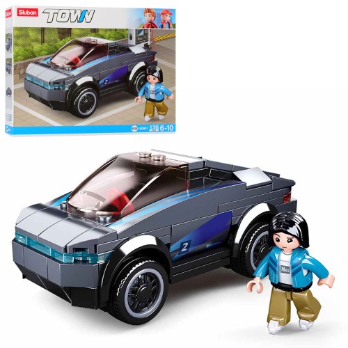 Конструктор «Машина» на 136 деталей з фігуркою, у коробці 24х19х4,5 см, SLUBAN