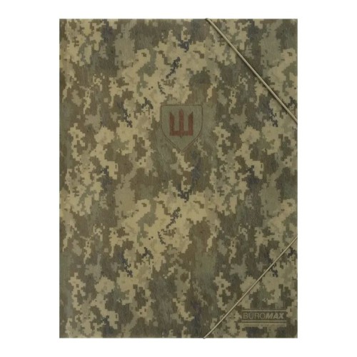 Папка пластикова «MILITARY» А4 на гумках, зелена, TM Buromax