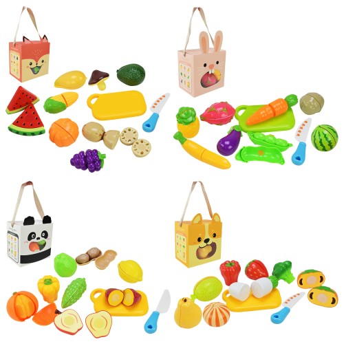 Набір продуктів на липучці з дошкою та ножем, в асортименті, у коробці 14х10х14 см