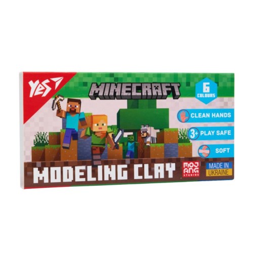 Пластилін «Minecraft» на 6 кольорів 120 г, ТМ Yes