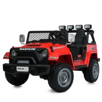 Джип р/к 2,4G 4 мотори 90W на акумуляторі 24V 7AH зі світлом, музикою, колесами EVA, USB, BLUETOOTH, FM, шкіряним сидінням, червоний.