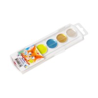 Фарби акварельні на 6 кольорів перламутрові та флуоресцентні без пензлика, RUDIX