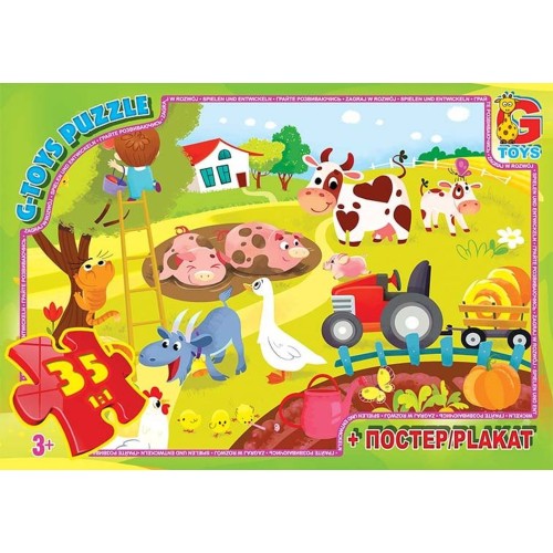 Пазли «Вчимось з задоволенням: Життя на фермі» на 35 елементів, ТМ G-Toys