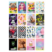 Блокнот А7 на 36 аркушів у клітинку на спіралі зверху з ламінованою обкладинкою, в асортименті, ТМ Апельсин