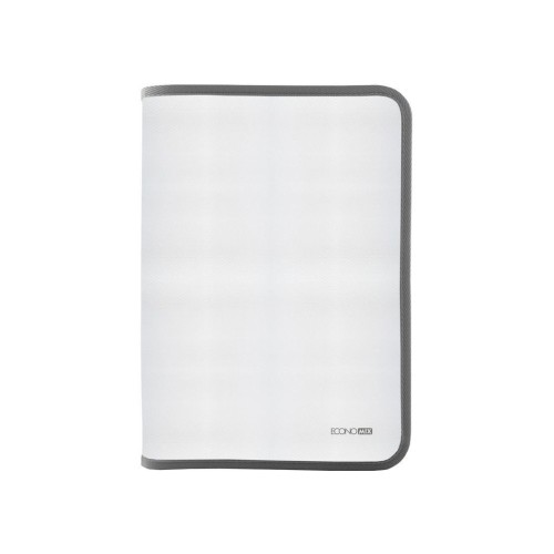 Папка-пенал В5 пластикова на блискавці, текстура «тканина», сіра, ТМ Economix