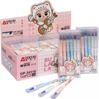 Ручка «LABUBU» пиши-стирай синя 0,5 мм, в асортименті, ТМ Aodemei