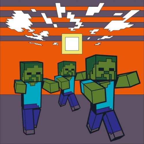 Картина за номерами «Майнкрафт. Втеча зомбі» 25х25 см з LED підсвіткою, ТМ SANTI