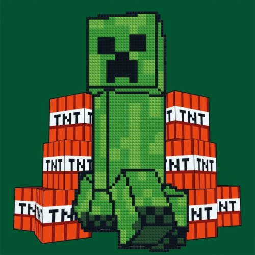 Картина за номерами з алмазною мозаїкою «Майнкрафт. Кріпер і вибухівка» 25х25 см, ТМ SANTI