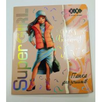 Папка для зошитів «SUPER GIRL» В5 картонна на гумках, KIDS Line