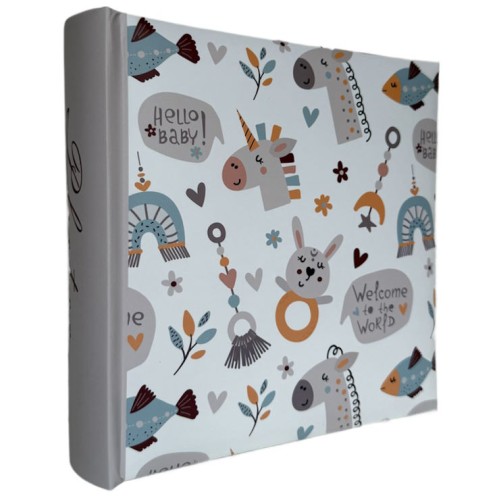 Фотоальбом «Baby Pattern» на 200 фото 10х15см з паперовими аркушами, обкладинка з ламінованого картону, 22х22 см