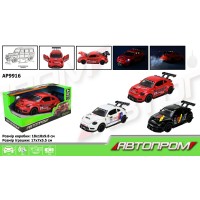 Машина зі світлом, звуком та паром, на батарейці, в асортименті, у коробці 18х10х9,8 см, АВТОПРОМ