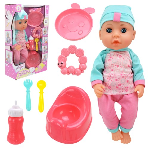 Пупс «Маленьке Сонечко» 33 см їсть, пісяє, з аксесуарами, у коробці 23,5х11х40 см