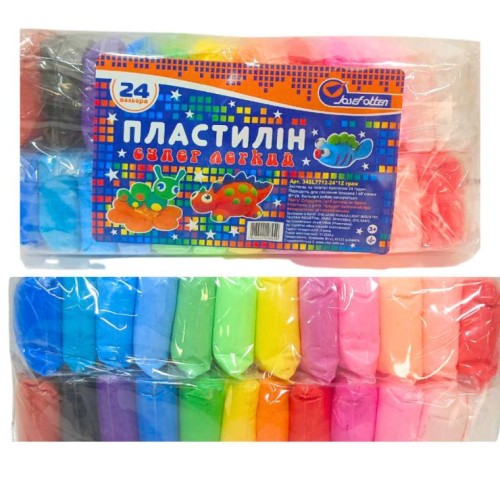 Пластилін легкий на 24 кольори по 10 г