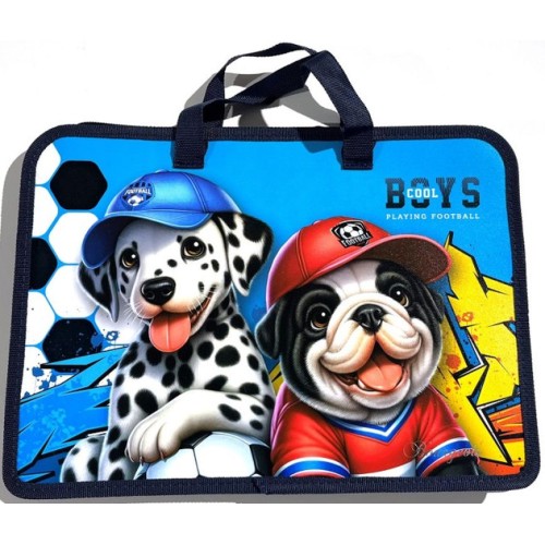 Папка-портфель А4+ на блискавці з кольоровим друком на одне відділення з ручками, ТМ Мандарин