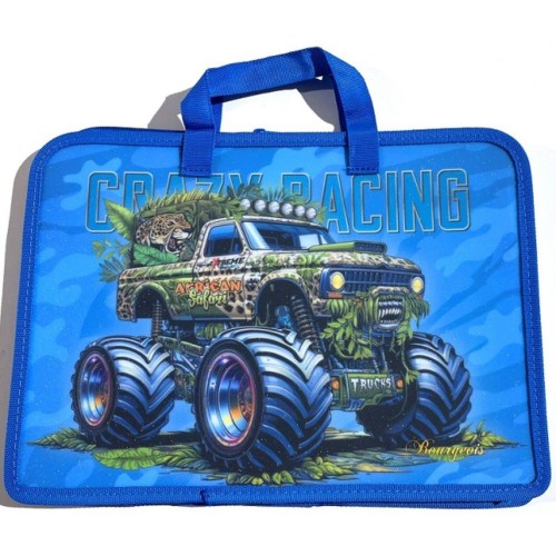 Папка-портфель А4+ на блискавці з кольоровим друком на одне відділення з ручками, ТМ Мандарин