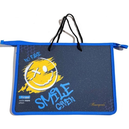 Папка-портфель А4+ на блискавці з кольоровим друком на одне відділення з ручками, ТМ Мандарин